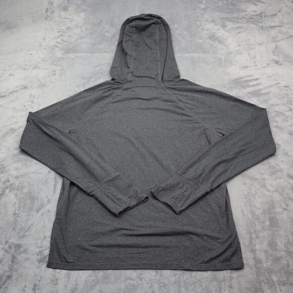 Rebook Sweatshirt Womens S Gray Long Sleeve Drawstring Logo Pullover Hoodie - Picture 15 of 16